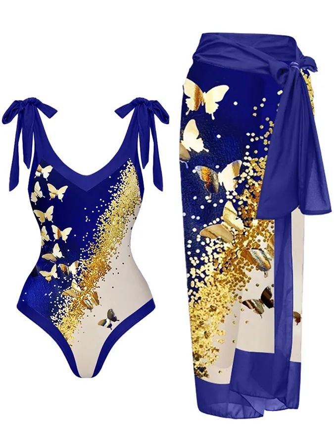Abbigliamento da donna Nuovo costume da bagno da donna con stampa multicolore, personalità, moda, vita alta, bikini set_voghion.com