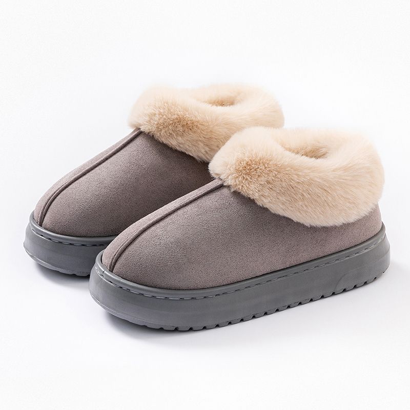 Winter Women Fashion Snow Boots Fluffy Plush Fur Soft Slippers Outdoor Indoor Comfortable Warm Home Men's Shoes_voghion.com