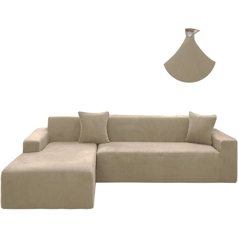 velvet sofa cover elastic L-shaped combination sofa cover living room pet segment all-inclusive thickened sofa cushion_voghion.com