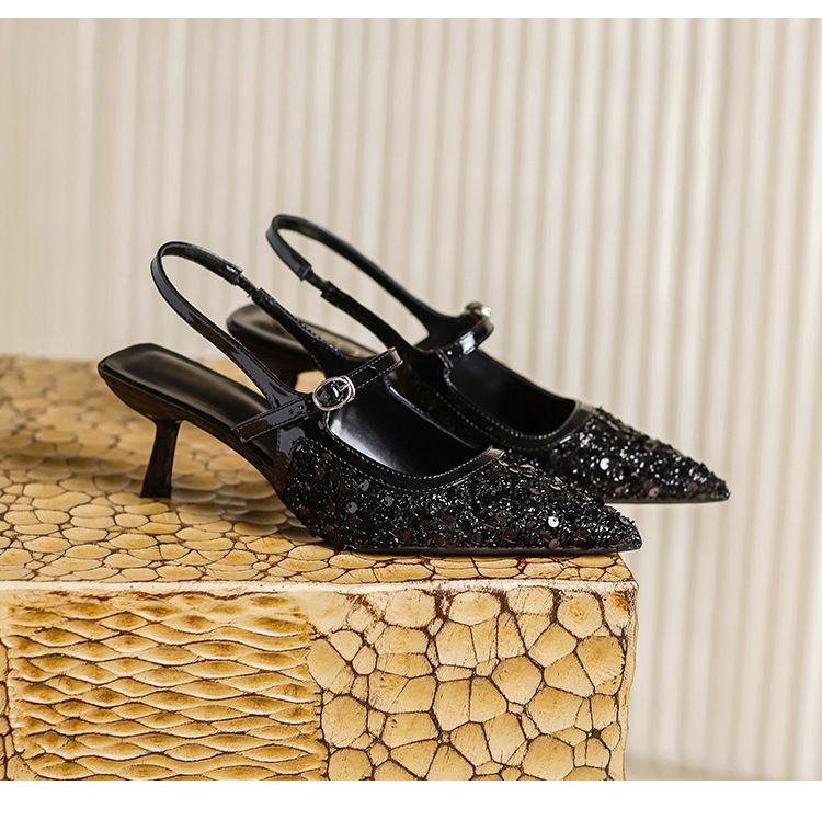Damenschuhe Internet-Berühmtheit, heißer Verkauf, Mode, Pailletten, spitze Stilettos für Frauen, neue, alle Match-Schuhe mit hohen Absätzen_voghion.com
