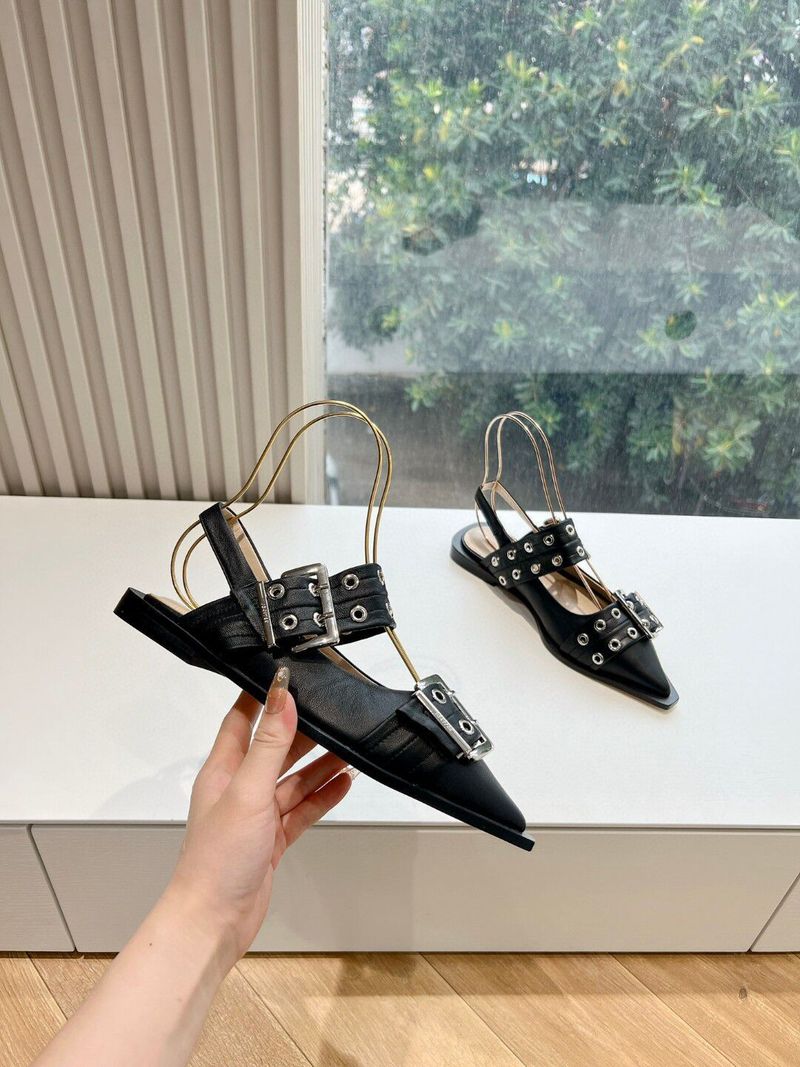 Sommer Spitzschuh Pantoletten Neu Frühjahr Neue Einfache Nieten Lässig Flach Einfarbig Mode Echtes Leder Sandalen_voghion.com