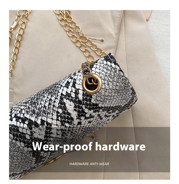 Borsa quadrata piccola con motivo serpente 2024 Nuova mini borsa per telefono europea e americana con tracolla a catena Borsa a tracolla_voghion.com