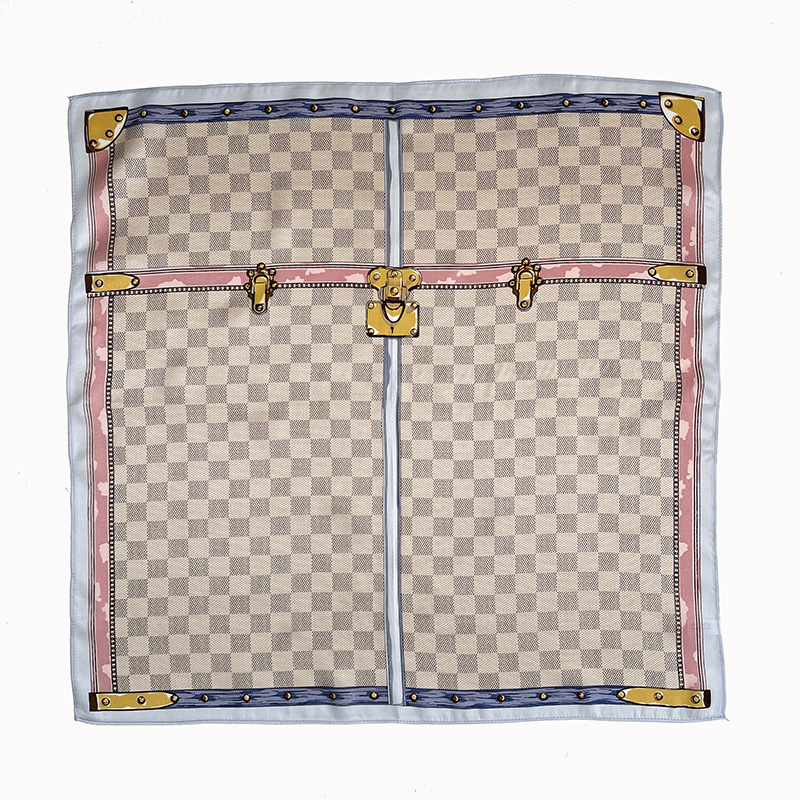 New Versatile Checkerboard 53 Small Square Women's Summer Fashion Silk Scarf_voghion.com