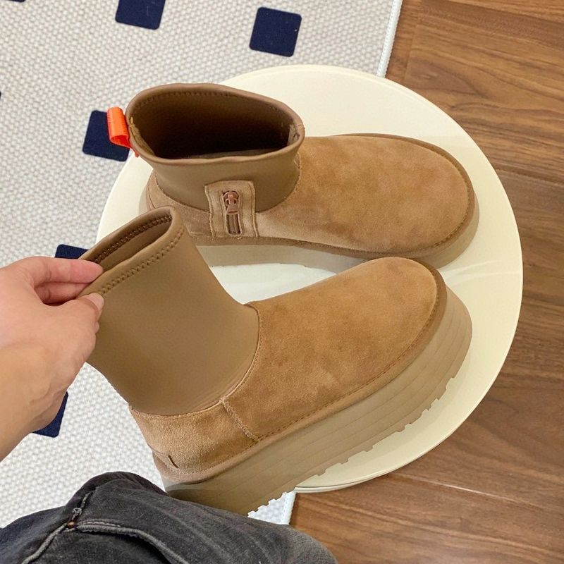 Latin American Sheepskin And Fur Integrated Snow Women's Winter 2023 New Thick Soled Elastic Tube Short Boots, Showing_voghion.com