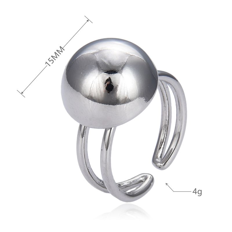 Nuova versione dell'anello a forma di palla semplice e di personalità, regolabile, unisex, con apertura a scatto. Anello da celebrità in rete._voghion.com