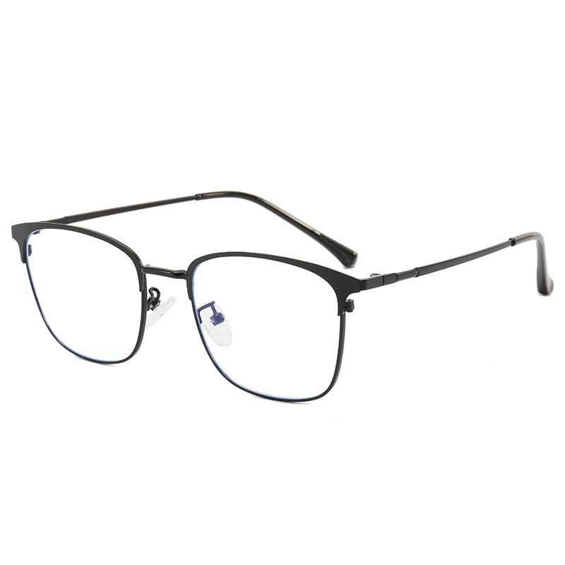 Metal Casual Business Eyeglass Frame Eyebrow Non-Magnetic Titanium Alloy Myopia Anti-Blue Light Flat Glasses_voghion.com