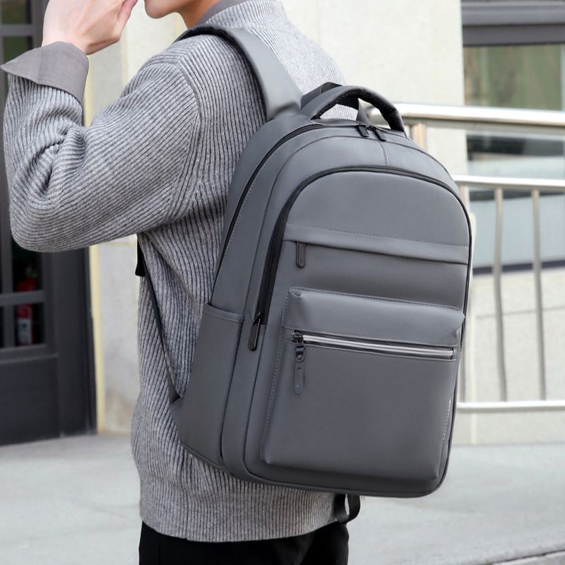 Mochila clásica negra de tela Oxford, estilo universitario, impermeable, ligera, multicapa, de gran capacidad, moderna, para mujer._voghion.com
