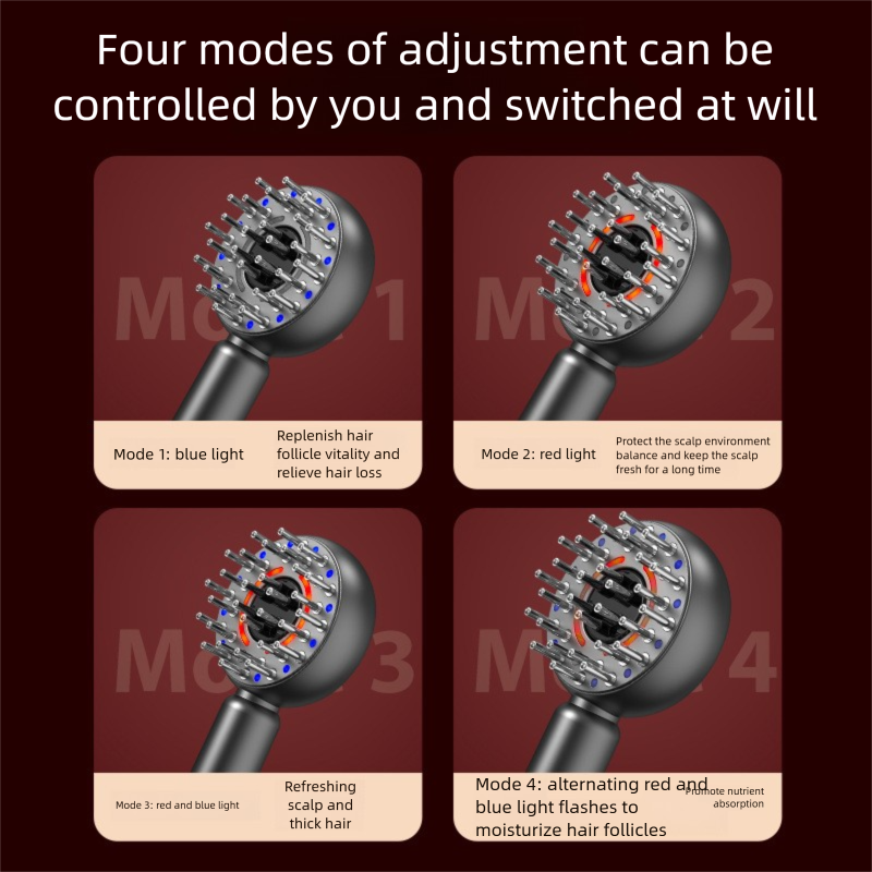 Scalp Care Massage Comb - Automatic Medicine Application Red Light Hair Growth EMS_voghion.com