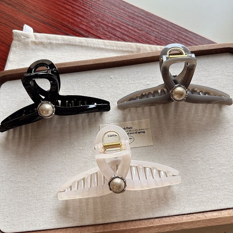 Forcina per capelli da donna, stile semplice, voluminosa, multi-raccolti, con fermaglio per capelli, per la schiena e la testa, con squalo._voghion.com