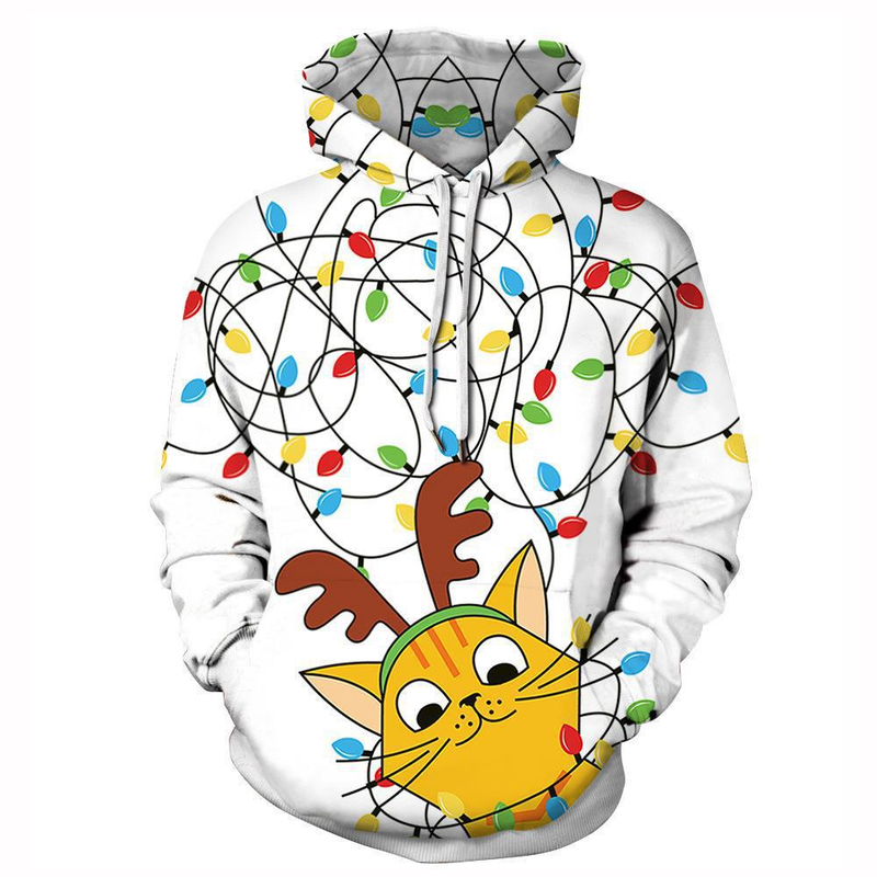 2023 Felpa con cappuccio per coppia di Natale europea e americana nuova Felpa con cappuccio cosplay di Babbo Natale con stampa digitale 3D_voghion.com
