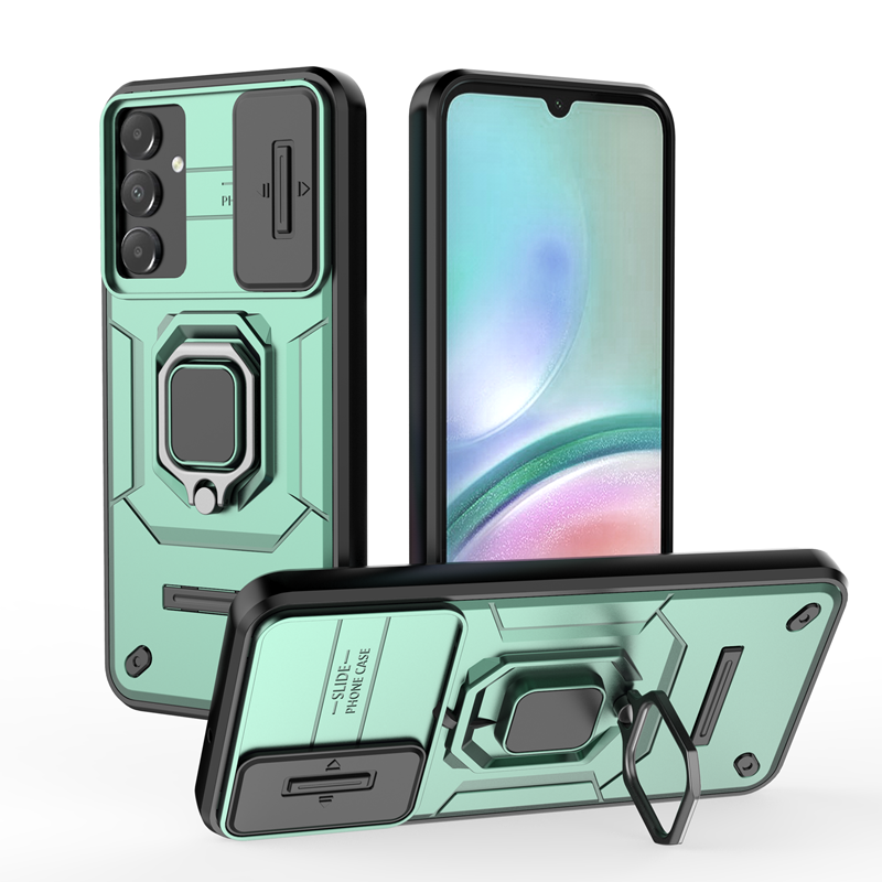 Funda protectora para cámara deslizante para teléfono Samsung Galaxy A15 A25 A35 A55, funda con anillo con soporte magnético para A 15 25 35 55_voghion.com