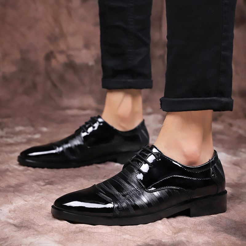 Zapatos de cuero puntiagudos de negocios para hombres de alta calidad, zapatos formales_voghion.com