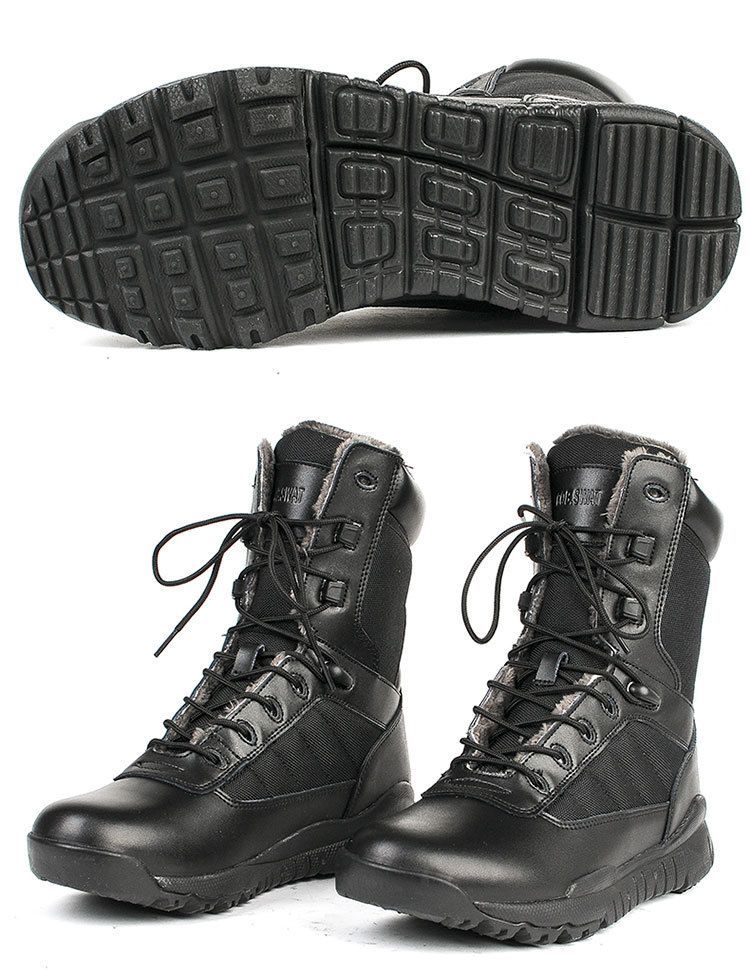 Bottes de combat chaudes d'hiver Flying Tiger pour hommes, bottes d'outillage à fermeture éclair, bottes du désert, bottes tactiques Martin pour femmes_voghion.com