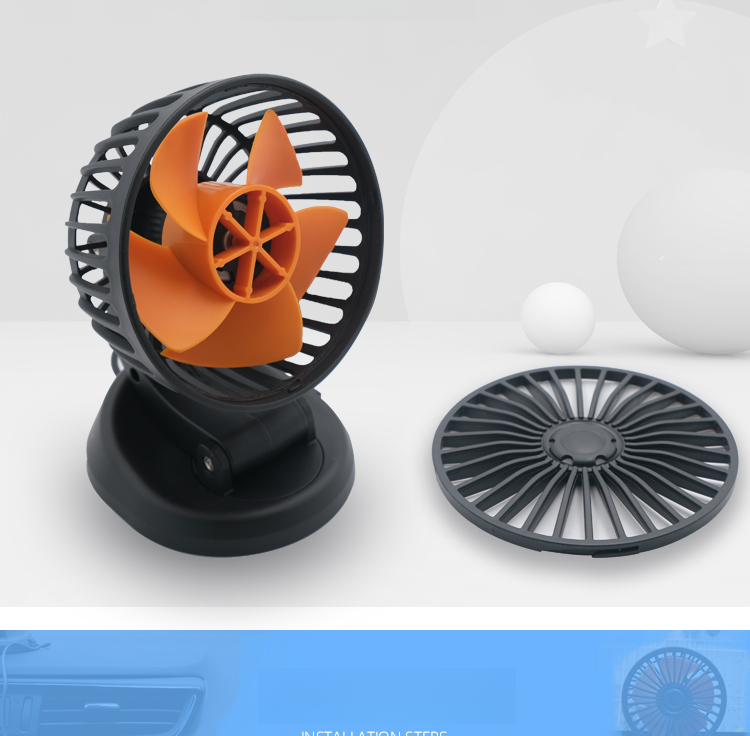 Mini USB Interface 12V 24 Wind Power Single Head Small Electric Fan For Car Use_voghion.com