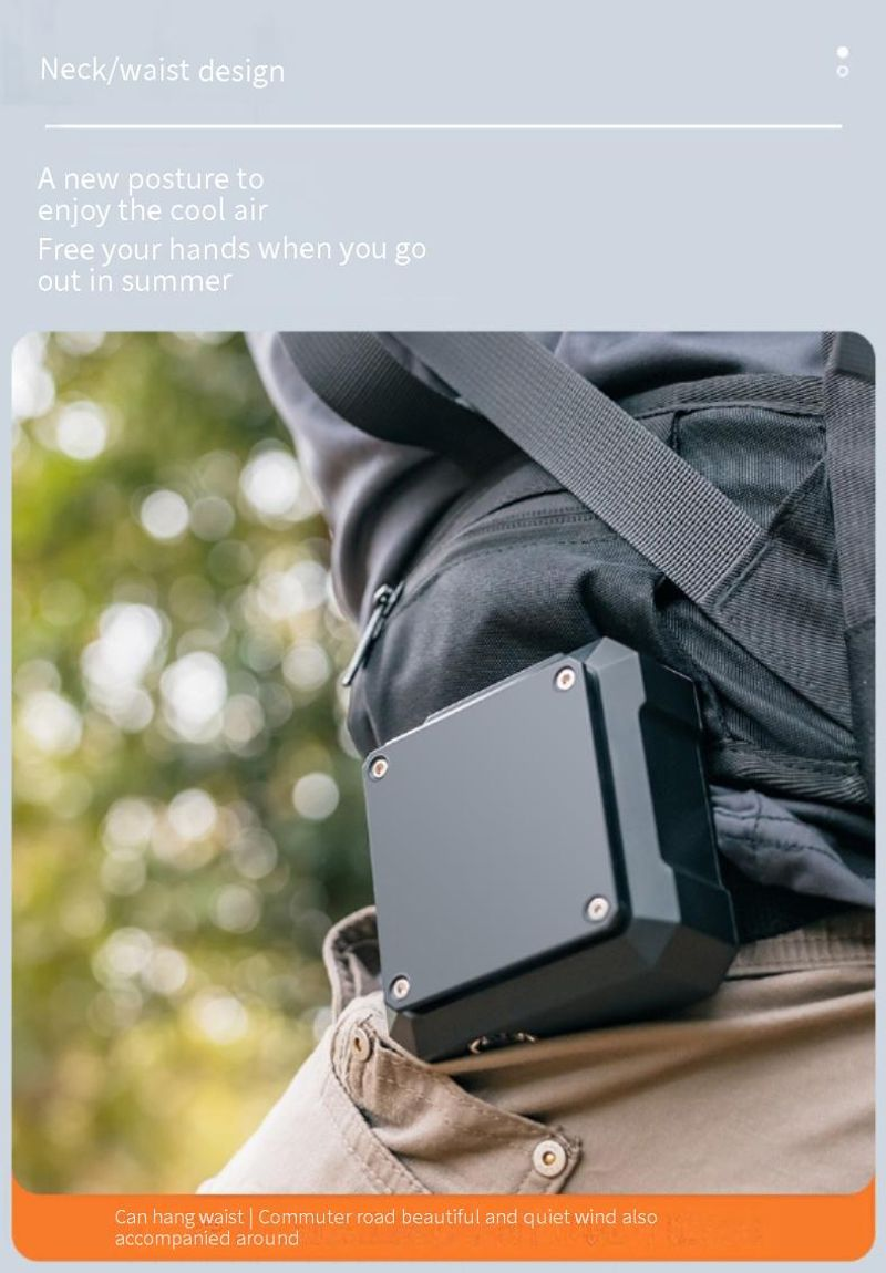 Utomhus hals hängande midja Long life belysning usb portabel laddning mini bladlös skrivbord liten fläkt_voghion.com