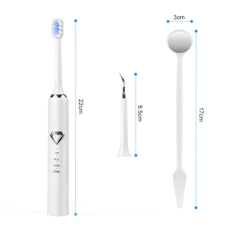Sonic electric toothbrush soft bristle waterproof charging multi-gear adjustment couple adult toothbrush_voghion.com