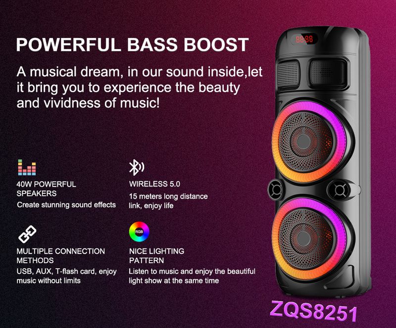 ZQS8251 Square Dance K Song Buitenoptreden Karaoke Bluetooth-luidspreker_voghion.com