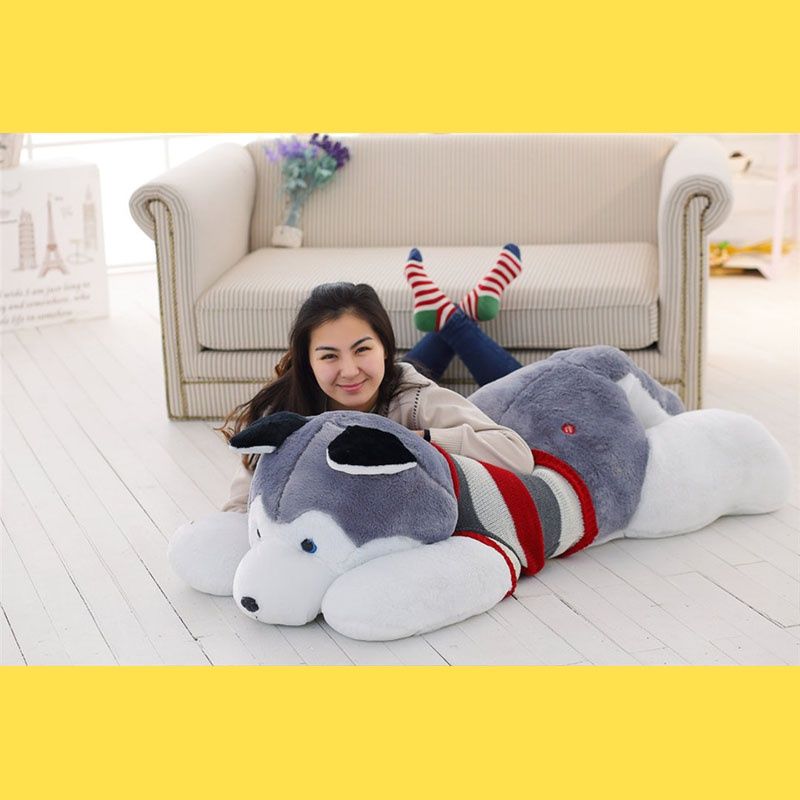 Großes, realistisches Husky-Plüschtier – das perfekte Geschenk für Kindergeburtstage und zum Kuscheln._voghion.com