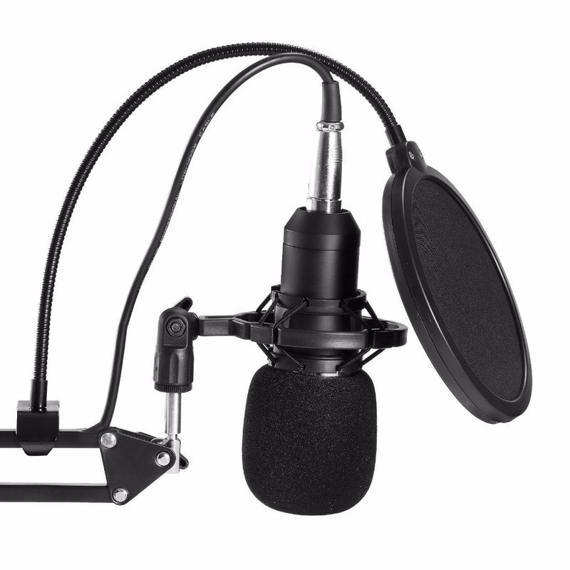 Profesionální kondenzátorový audio 3,5mm drátový BM800 studiový mikrofon pro nahrávání vokálů KTV karaoke mikrofon se stojanem pro počítač_voghion.com
