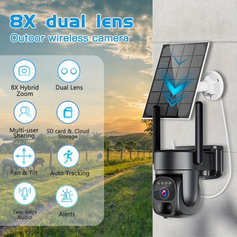 2K HD PTZ Night Vision Motion Detection, Two-Way Talk SD & Cloud Storage, 360 Degree Panoramic Surveillance, Outdoor/Indoor,_voghion.com