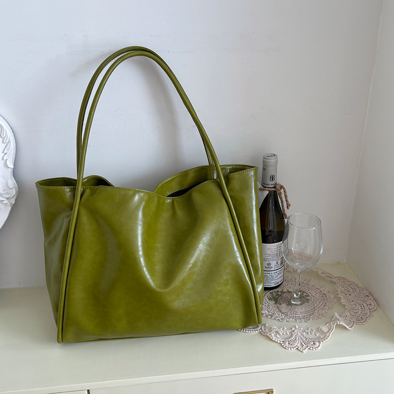 Neue große Umhängetasche im koreanischen Stil, einfaches Design, große Kapazität, für Mädchen und Frauen, lässige Einkaufstasche unter dem Arm_voghion.com