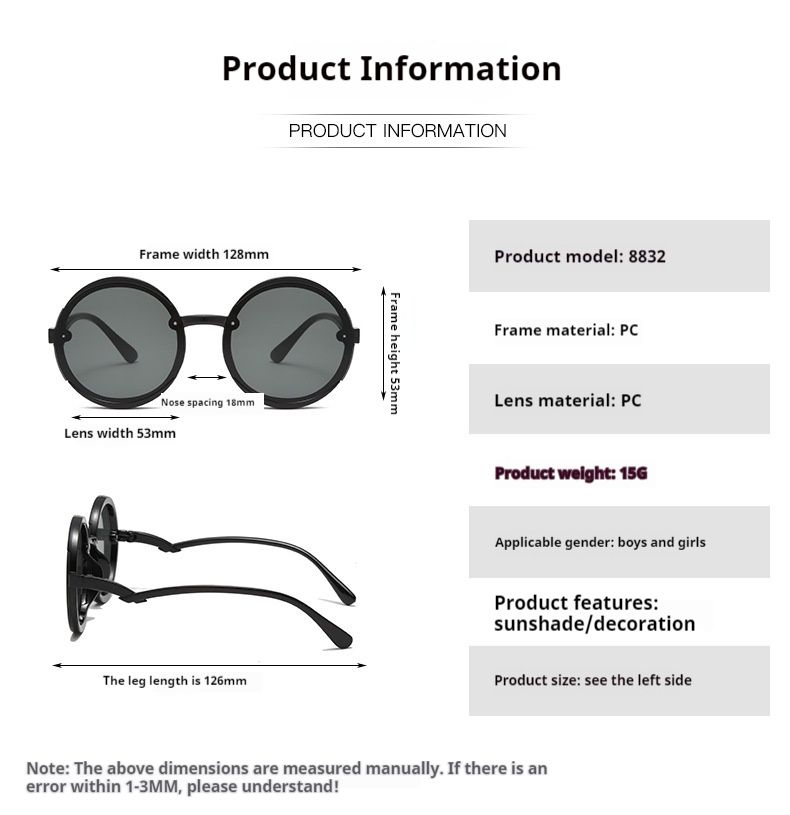 Neu Kinder Runde Rahmen Nette Baby Personalisierte Sonnenbrille_voghion.com