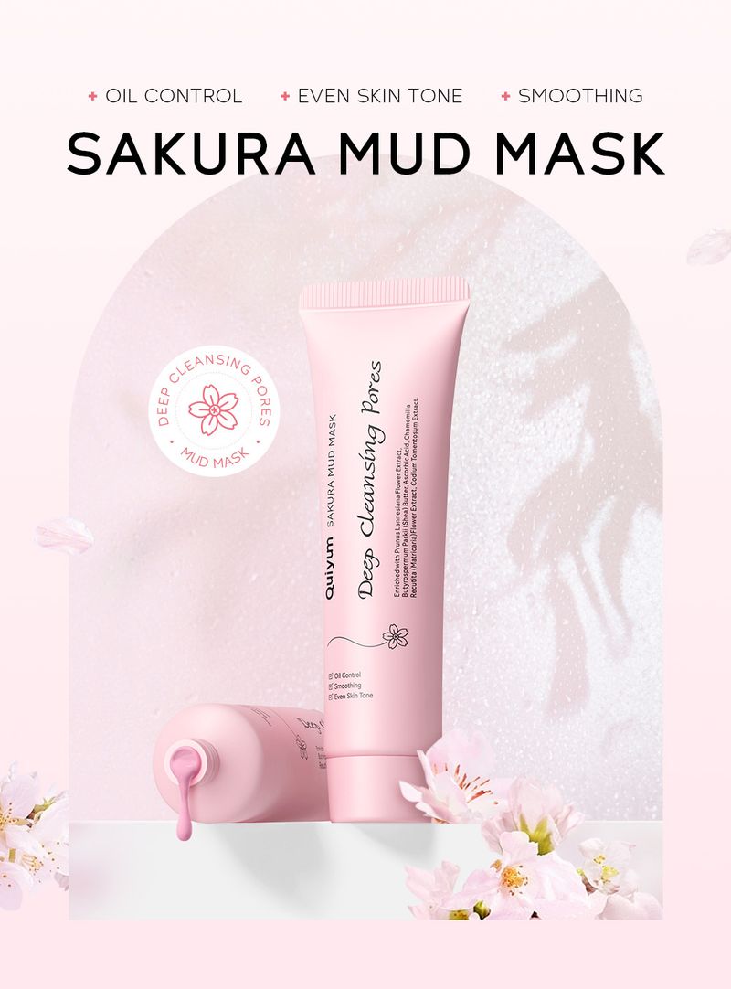 QUIYUM Sakura maszk iszap (tömlő) 30g tisztító, hidratáló és hidratáló verzió_voghion.com