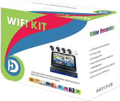 Cámara de vigilancia inalámbrica de 10 pulgadas con pantalla integrada de 4 y 8 canales para el hogar, kit NVR WiFi_voghion.com