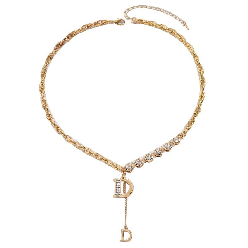 Collana da donna dolce e fresca, con lettere inglesi, design di nicchia, catena per clavicola, collana con zirconi intarsiati_voghion.com