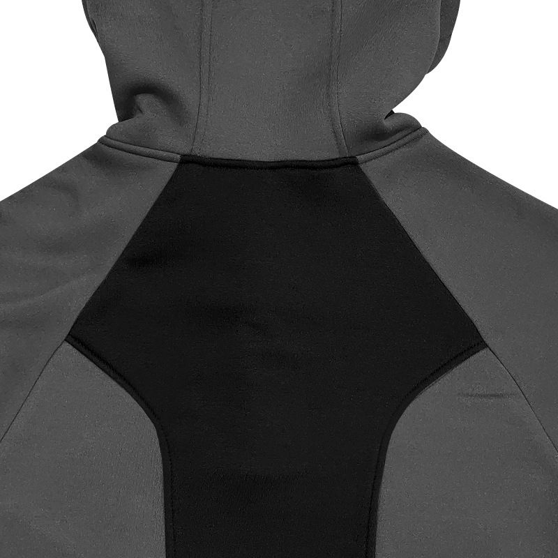 Men's Clothing New Long Sleeved Stand Up Collar Casual Pullover Hooded Half Zip Block Plus Velvet Sweatshirt_voghion.com