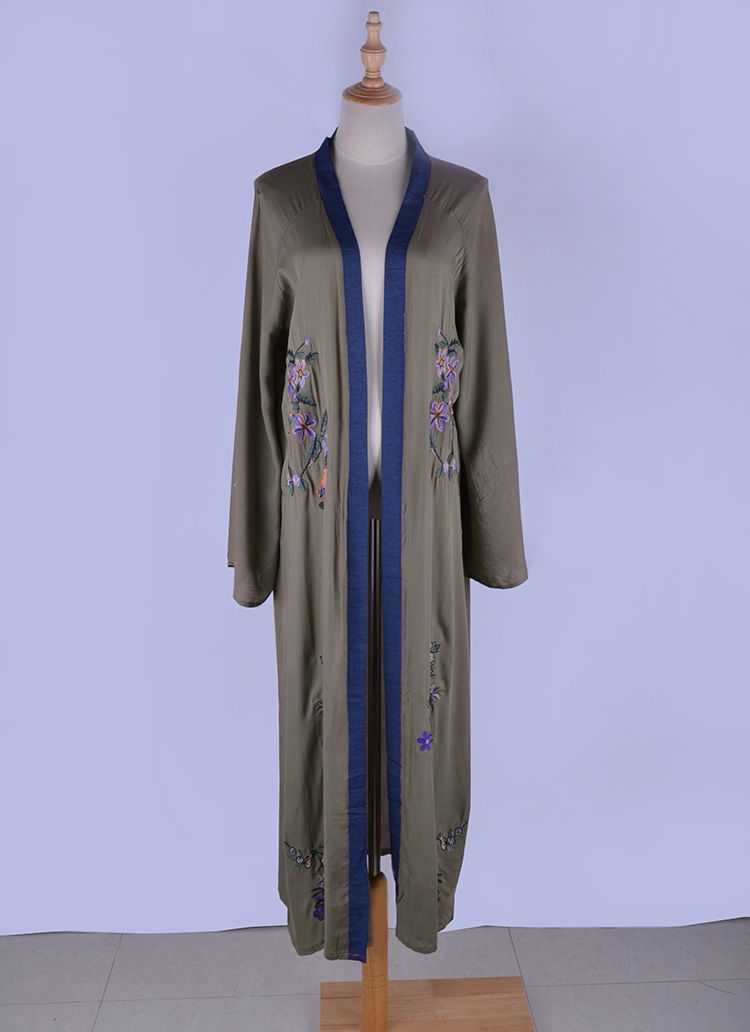 Women's Rayon Embroidered Kimono Cover-Up – Lightweight Beach Sunshade Jacket, Bikini Wrap, Boho Style_voghion.com