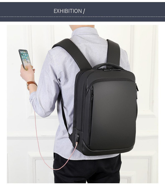 Backpack For Men 2023 Multifunctional Business Notebook Backpack USB Charging Waterproof Film Men's Backbag Casual Bag_voghion.com