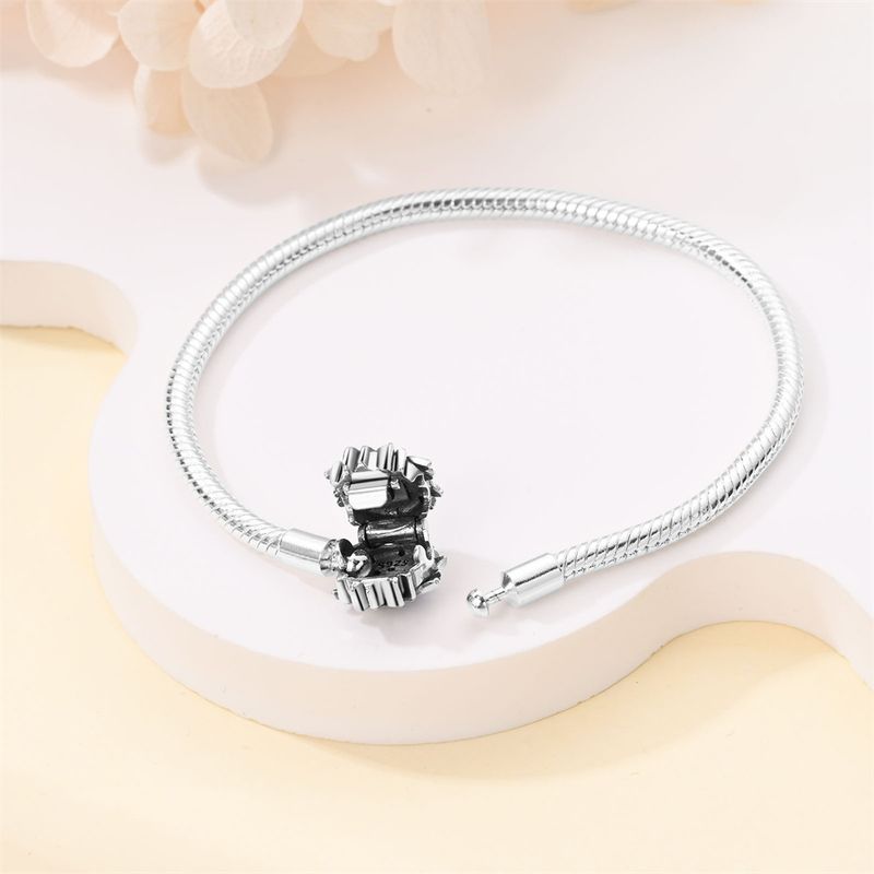 Gioielli da donna, bracciale in argento 925 placcato in rame, gioielli con grandi fori, stella e luna, ciondolo con perline fai da te_voghion.com