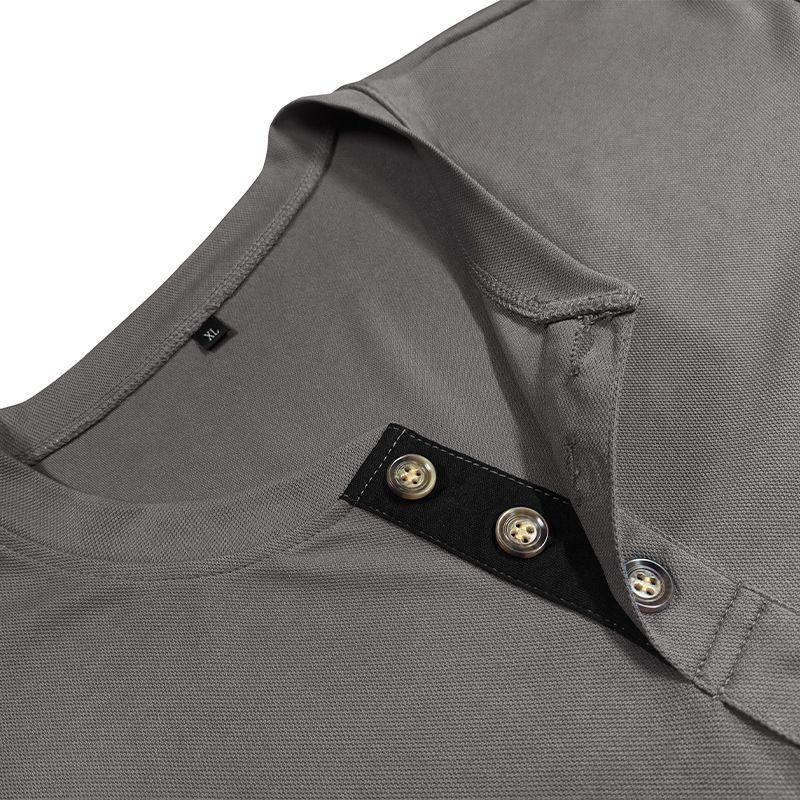 Herbst männer Henry Shirt Langarm T-shirt Atmungsaktiv Cool Bulk_voghion.com