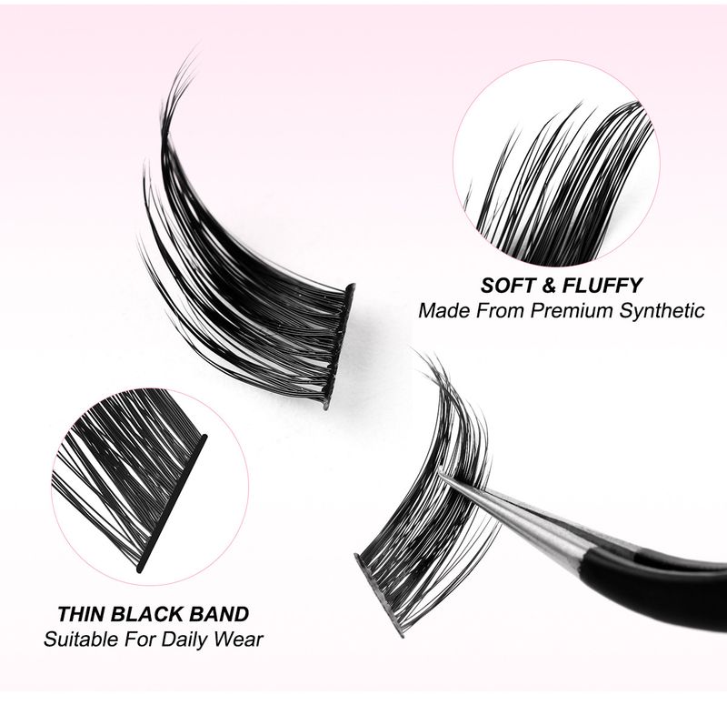 3D Western Style False Eyelashes Hot Melt Cluster Fluffy Dense Self-Application Lash Extensions Volume For Deep Eye Contour_voghion.com