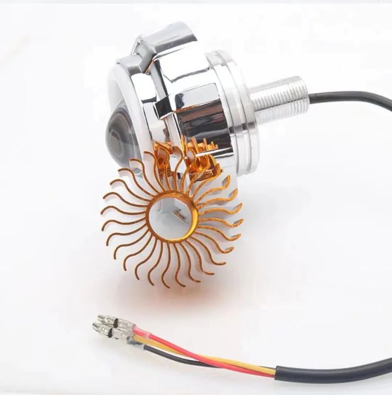 motorcycle LED flash modified headlight ghost fire angel eye demon eye dual light lens laser cannon_voghion.com