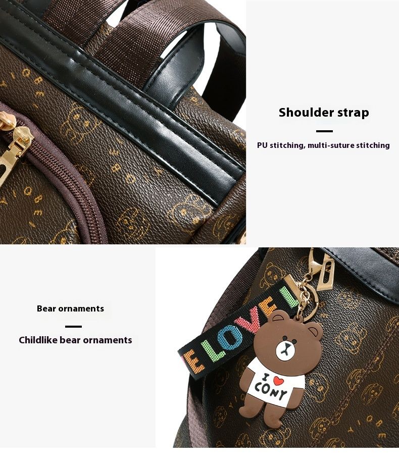 Andralyn skulder ryggsekk for kvinner Ny trendy koreansk versjon Allsidig mote student mykt skinn tegneserieryggsekk_voghion.com
