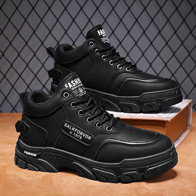Martin Winter New Breathable High Top Workwear Men's Thick Soled Casual Short Boots Trendy Shoes_voghion.com