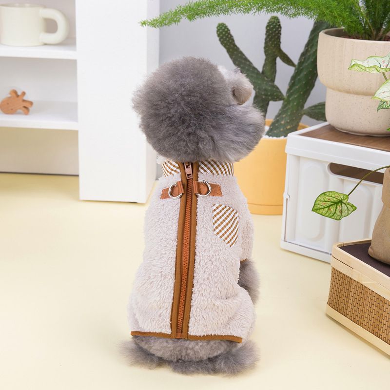 Clothing Double D-Ring Four-Legged Fleece Jacket Autumn Winter Small Dog Pet Clothes_voghion.com