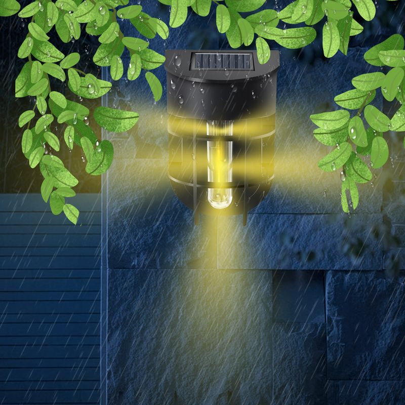 Solarbetriebene Vintage-Wandlaterne – Einstellbares warmweißes Licht, Aussparungsdesign für Zaun- und Gartendekoration_voghion.com