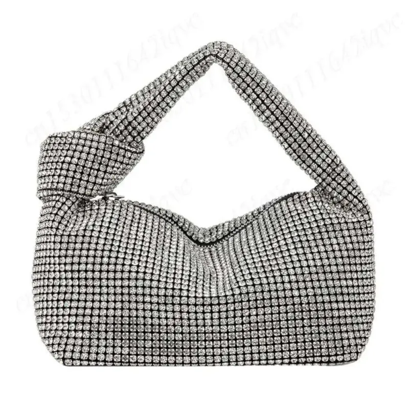 Borse firmate da donna, borsa a tracolla lucida con strass, nodo, da sera, con cerniera, pochette con cristalli scintillanti, borsa da sposa da donna_voghion.com