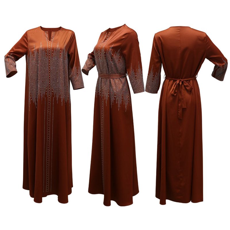 XQY500247 Vestido muçulmano marroquino com rosto forjado para o Oriente Médio, vestido árabe de Dubai, vestido de noite luxuoso e moderno com diamantes_voghion.com