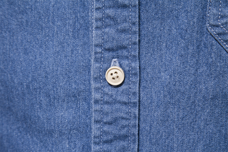 Herrenbekleidung, bügelfreies Denim-Hemd, lässiges, einfarbiges Herren-Langarmhemd_voghion.com