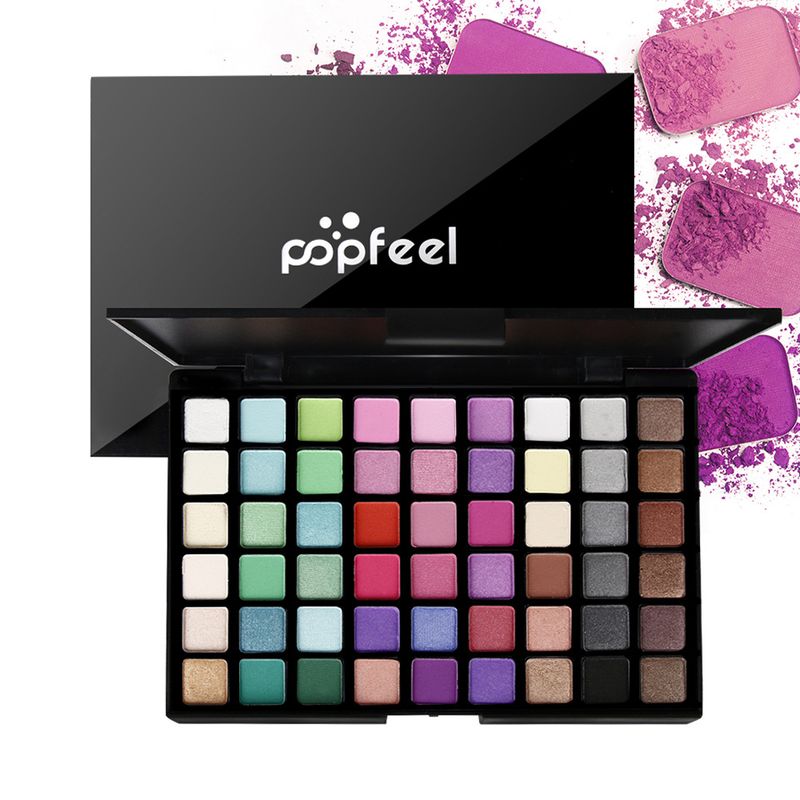 Conjuntos de maquillaje POPFEEL 54 colores de sombras de ojos con pincel para sombras de ojos Maquillaje ahumado mate Paleta de sombras de ojos en tonos tierra Conjunto combinado_voghion.com