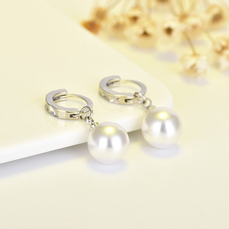 Qiaolanxuan orecchini di perle a forma di fiore per auto da donna alla moda antiallergici coreani, anello con fibbia e nappa in argento_voghion.com