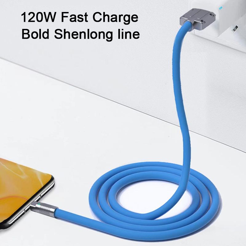 120W 6A superhurtiglading type-C flytende silikonkabel hurtiglade-USB-kabel for Xiaomi Huawei Samsung Pixel USB Bold datalinje_voghion.com