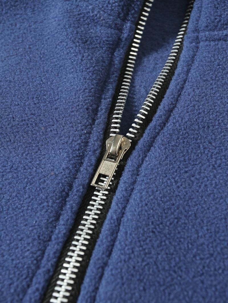 Herrenbekleidung Schlanker Stehkragen Langarmpullover Persönlichkeitsstil Lässige Korallenvliesjacke_voghion.com