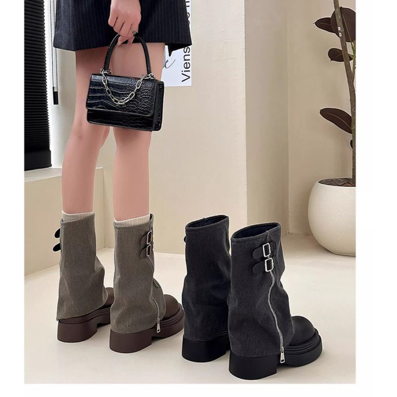 Stivali alti con tacco grosso, nuovi stivali bassi autunno/inverno 2025, eleganti e versatili_voghion.com