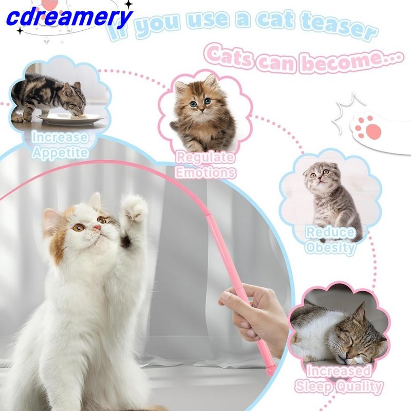 Jouet interactif pour chat, baguette en silicone, pour chat d'intérieur, pour chat adulte qui s'ennuie._voghion.com