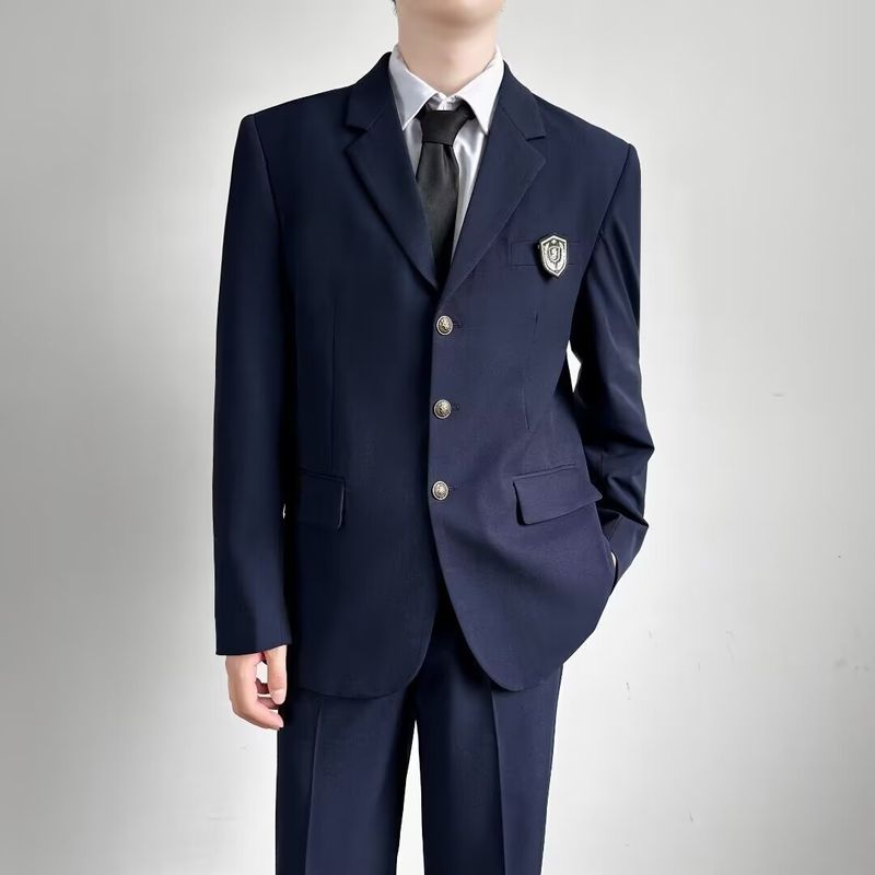Trendy new suit men's top loose jacket men's spring and autumn versatile casual suit uniform_voghion.com